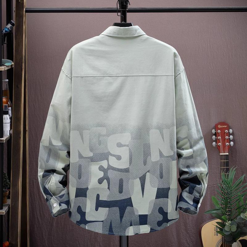 Men S Loose Long Sleeve Casual Shirt For Teenagers