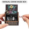 Day You Are My Sunshine Classical Music Box Wooden Hand Crank Musical Boxes Antique Engraved