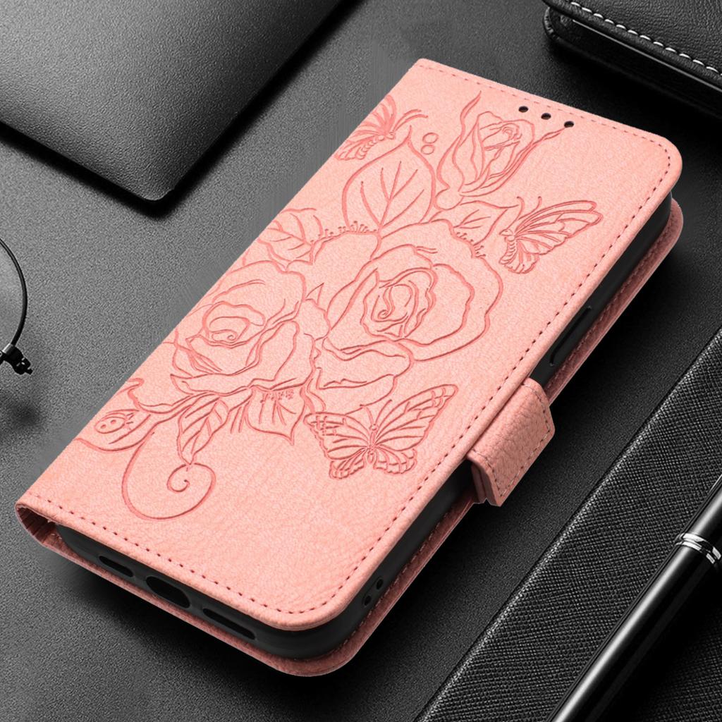 Кожаный чехол-книжка с цветочным узором для Motorola Moto G67 G86 G56 G06 G75 G55 G35 G15 G05 G84 Защитная обложка
