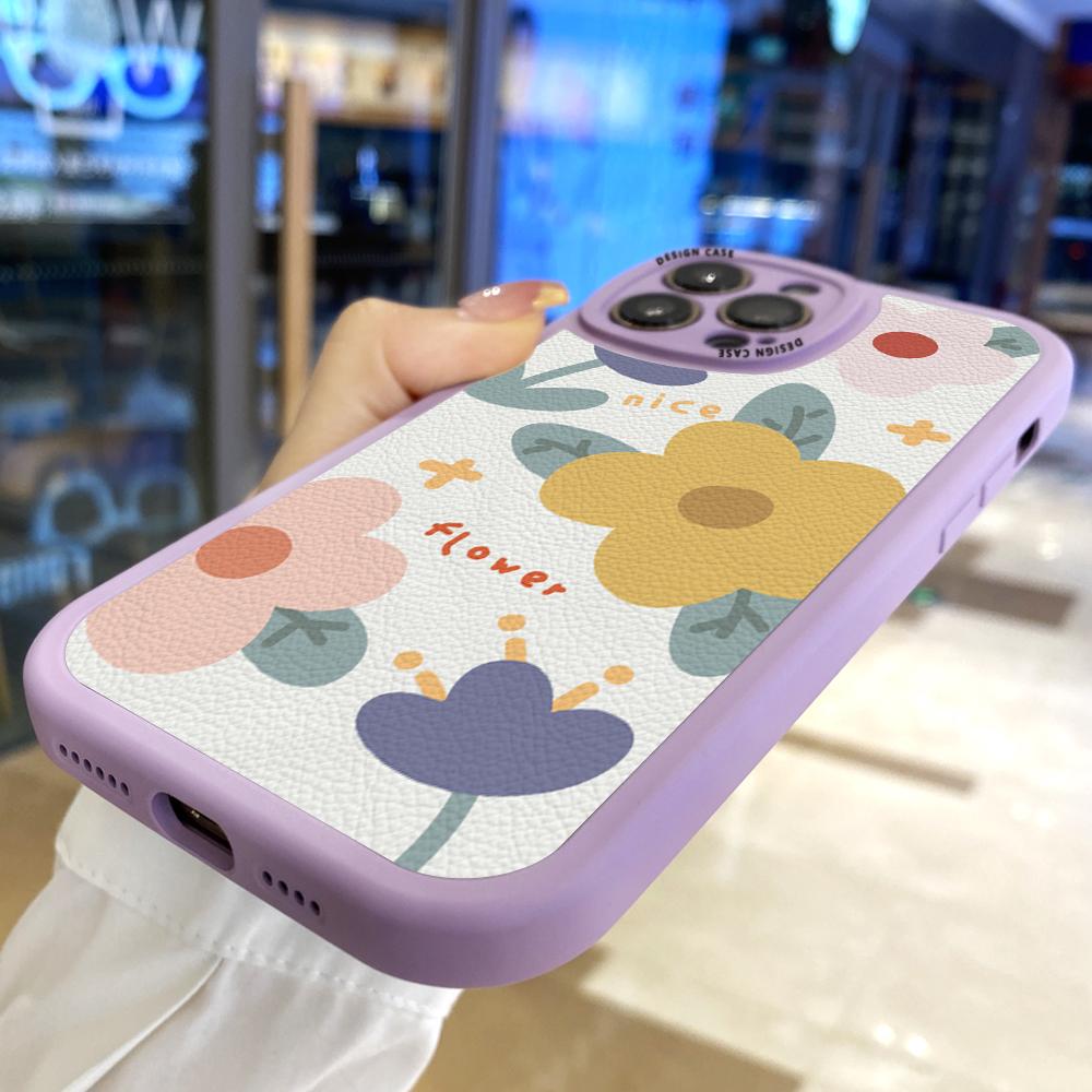 Чехол для телефона из искусственной кожи с симпатичным рисунком для девочек и красивыми цветами для Samsung Xiaomi Poco Redmi