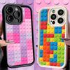 Phone Case for iPhone 17 Air 16E 15 16 Pro Max Fashion Building Blocks Pattern Cover 14 Plus 13 12 Mini Soft Shell Silicone Fund