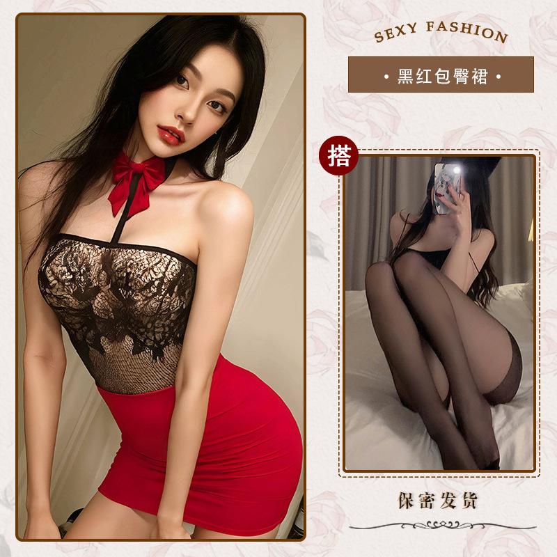Sexy underwear, sexy suspenders, neck secretary, hip skirt, pure desire wind, nightclub hottie perspective temptation