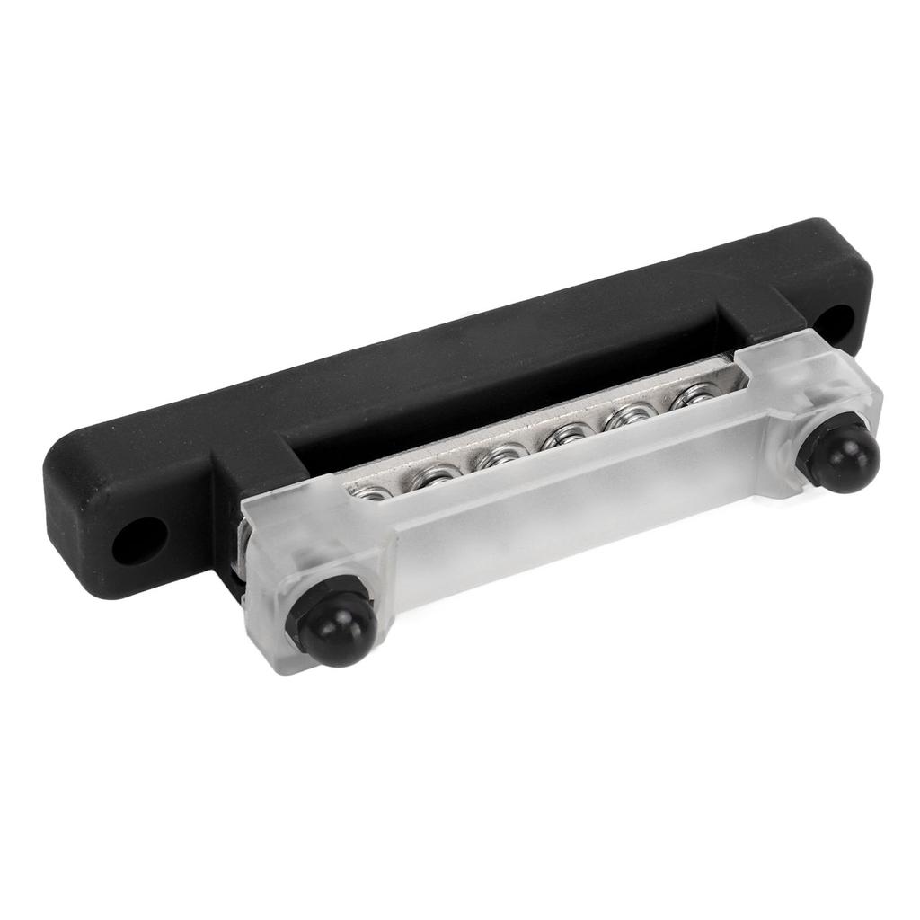 48V 150A 6 Terminal Bus Bar Power Distribution Block with Cover M6 Studs M4 Screws for Car RV Marine Boat