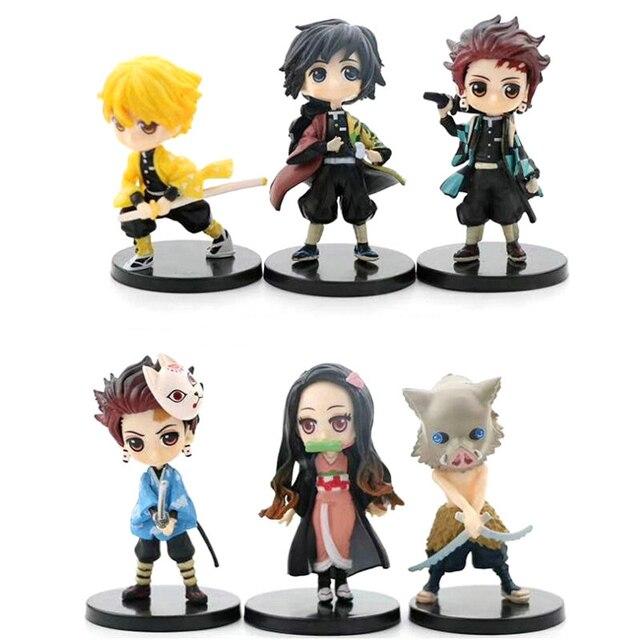 Anime Demon Slayer Figure Kimetsu No Yaiba Kamado Nezuko Tanjirou Agatsuma Zenitsu Hashibira Inosuke Tomioka Giyu Action Figure