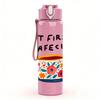 1PC Cafecito Floral Cup 750ml Color Plastic Sports Water Bottle Leakproof Flip Straw Lid Suitable for Sports Office Home Use