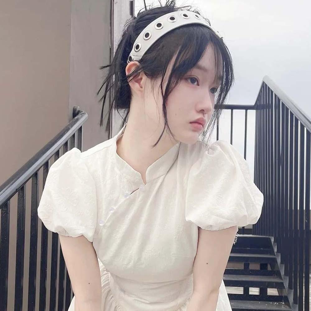 Y2K Стимпанк Обруч для волос Рок-вдохновленная кожаная пряжка Повязка для волос Субкультура Панк Клепаная повязка на голову Девушки