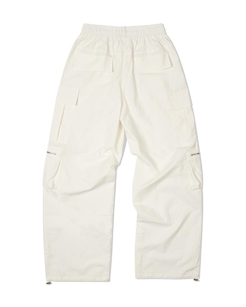 MOAA Ruffle Zipper Cargo Pants (White)