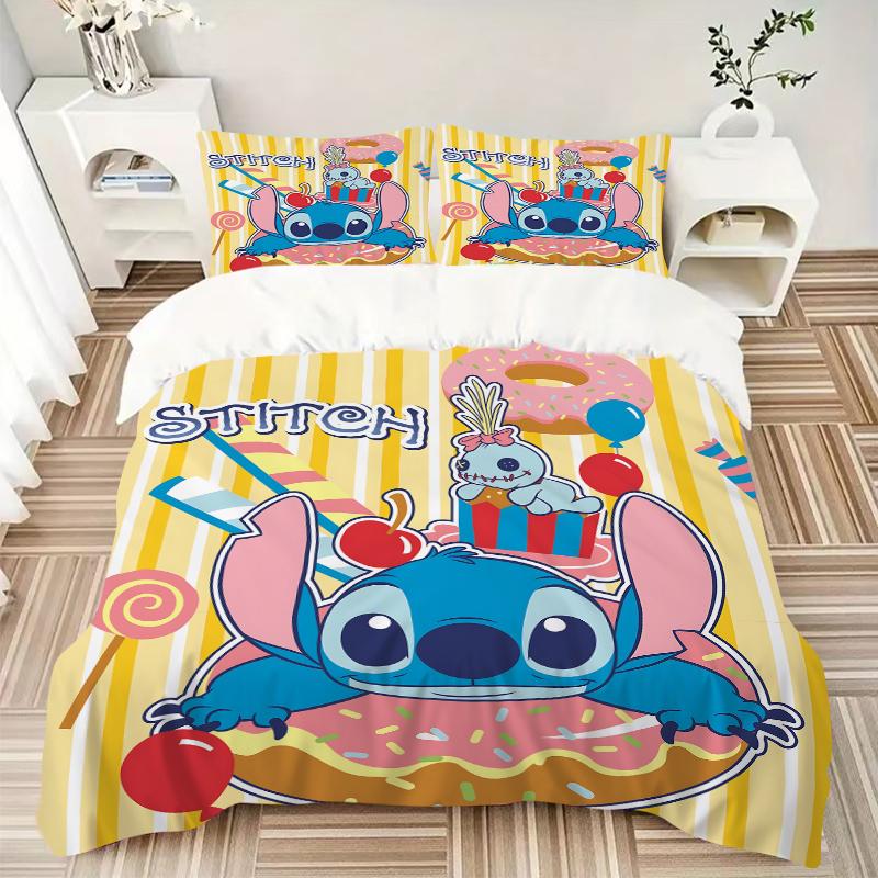 3Pcs Stitch'S Sweet Celebration Bedding Sets For All Sizes New 3D Printed Bed Cover Comforter Duvet Cover Pillowcase Bedroom Decoration