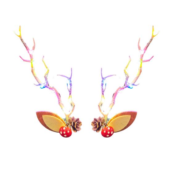 1 пара шпилек для волос со светодиодной подсветкой и декором в виде рогов оленя, светящиеся заколки для волос, легкие, удобные в носке, рождественские аксессуары для волос