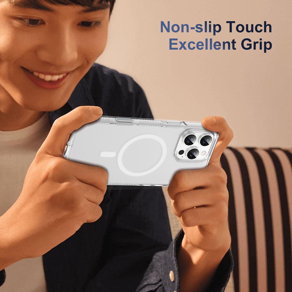 KEYSION Чехол с сенсорной кнопкой управления камерой для iPhone 16 Pro Max 16 Plus для беспроводной зарядки MagSafe, матовый прозрачный чехол