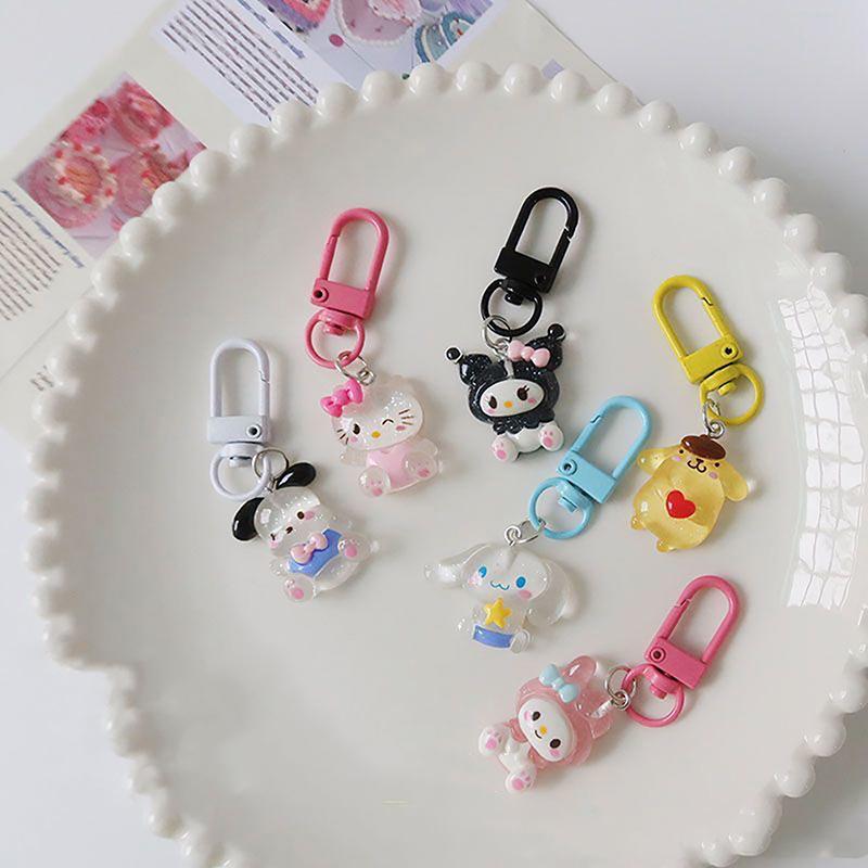 Sanrio Anime My Melody Bag Keychain Cartoon Cinnamonroll Cute Car Keyring Portable Подвеска Украшения Аксессуары