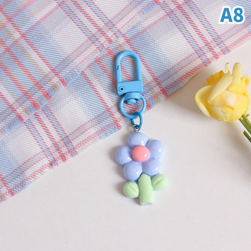 Корейский стиль конфетный цвет тюльпан цветок кулон брелок сумка украшения наушники чехол украшения автомобиль ключи аксессуары