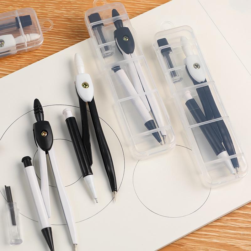 Metal Compass Set for School Students: Two-Piece Stationary for Drawing, Designing, and Drafting