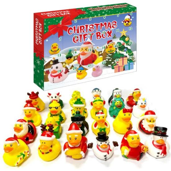 Детский адвент-календарь, милые, безопасные, экологически чистые, желтая утка, игрушки для ванной, рождественские подарки