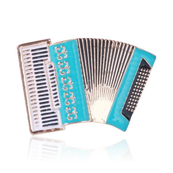 Accordion Brooch Drop Oil Musical Instrument Corsage Ladies Coat Suit Buckle