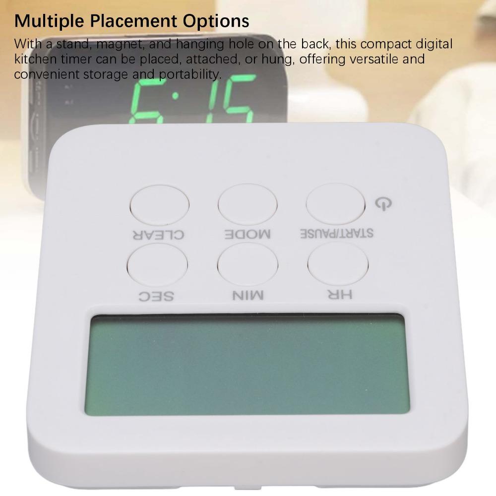 White Alarm Clock Multi-functional Countdown Timer Portable Timer  for Baking
