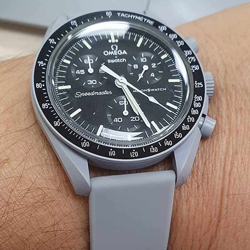 Ремешок для часов Ocdin 20 мм для Omega и Moon, легко заменяемый силиконовый ремешок для мужчин и женщин X, Swatch, Speedmaster, Swatch, (Луна)