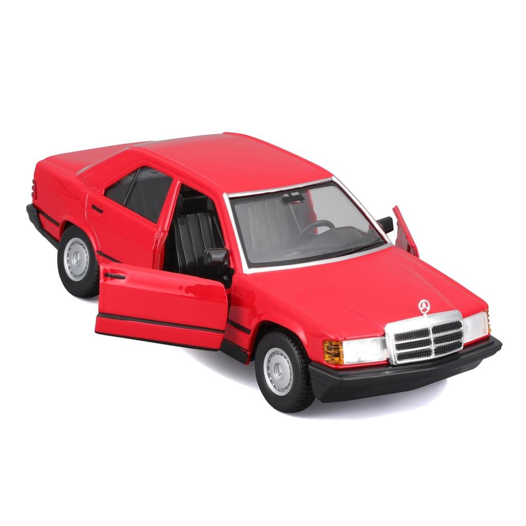 Bburago 1/25 Scale Mercedes-Benz 190E 2.6 1987 Red Diecast Model Car (Finished Model) 18-21103 RD