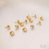 14K Gold-Plated Bead Stopper Earring Stud with Crystal Pearl for Handmade DIY Jewelry