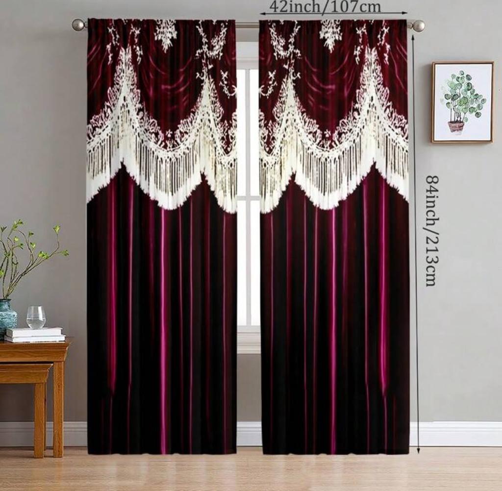 2 штуки Модные шторы с принтом под ложный фон, размер 30*65, для спальни и гостиной, украшение дома, украшение комнаты