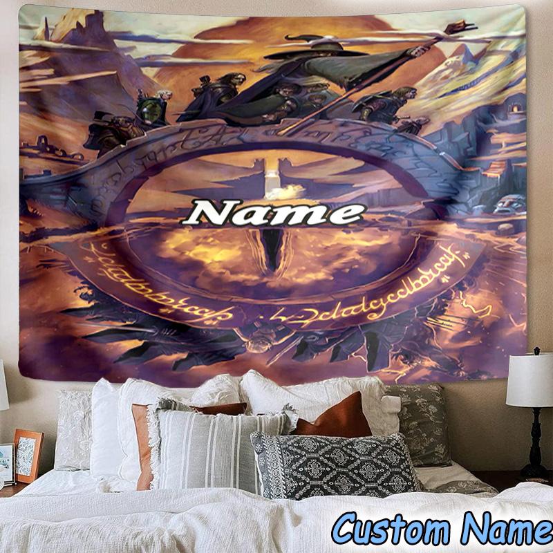 Custom Name Tapestry Lord Rings5 Tapestry, Unique Design Tapestry, Suitable for Bedroom,Livingroom, Playroom,Heartwarming Fan Holiday Gifts