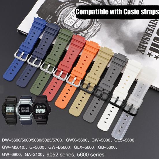 Wristwatch Strap Waterproof Breathable Soft Smart Watch Band Replacement for Casio DW-6900/GW-M5610/DW-5600E