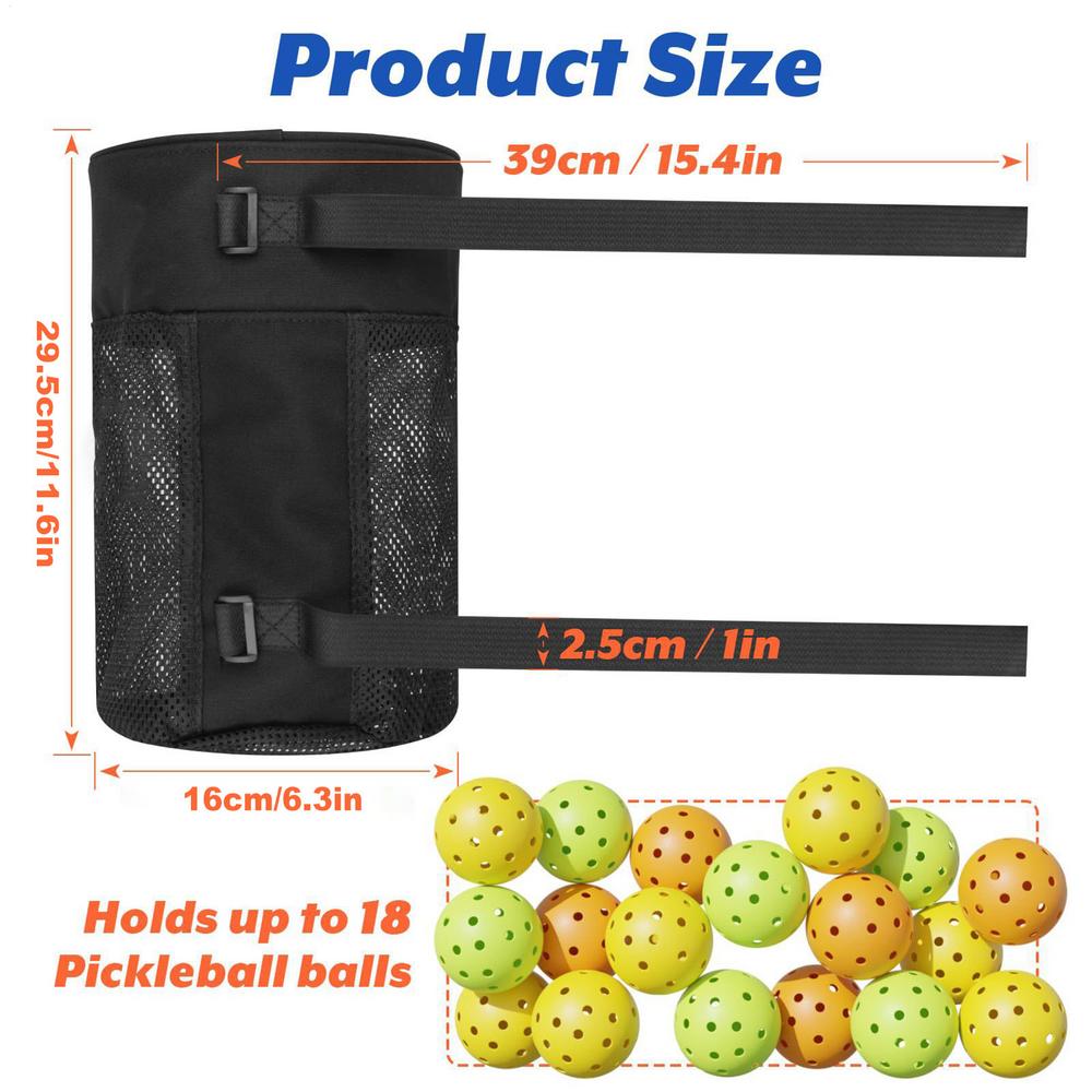 Pickleball Ball Holder tennis Hanging Organizer Foldable Ball storage pouch Tear-resistant Mesh hangable pack for sport outdoor