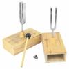 Walfront Resonant Tuning Fork with Resonator Box, Set of 2, 1 Tuning Fork and 1 Tuning Fork Knocker, 45# Carbon Steel, 440Hz, Vibration Experimental D