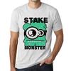Мужская винтажная футболка Футболка с рисунком Stake Monster Vintage White