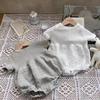 Korean Ribbed Puff Sleeve Baby Jumpsuit - Unisex Summer Style