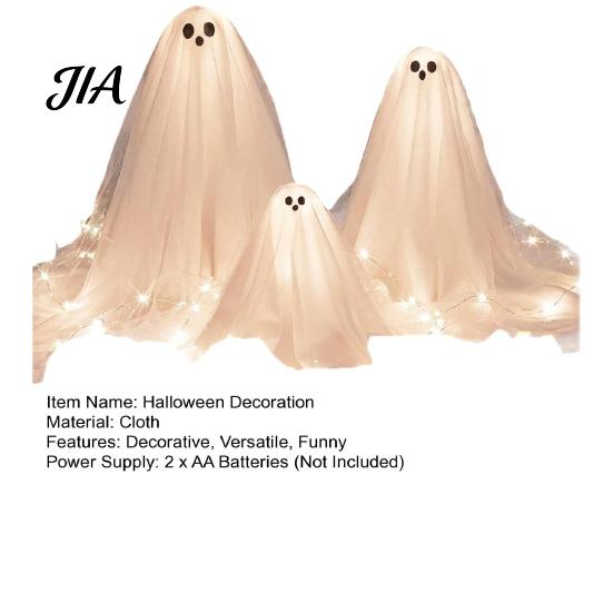 Indoor Outdoor Yard Decor 3Pcs Halloween Decorations Lighted Ghost Table Decor, LED Lamp, White Luminous Floating Party Supplies Centerpiece,