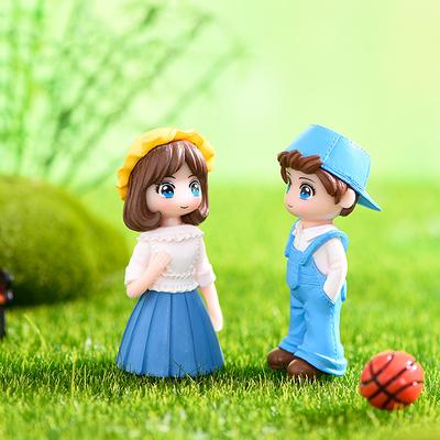 1 пара фигурок влюбленных, пара, миниатюра, настольный декор для дома, люди, модель мальчика и девочки, принцесса, фея, гном, подарок на День святого Валентина