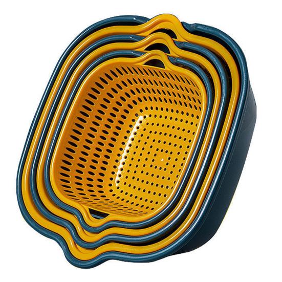 8 Pcs Kitchen Draining Bowl Hollow Out Quick Drainage with Small Ears Drain Basket Fruite