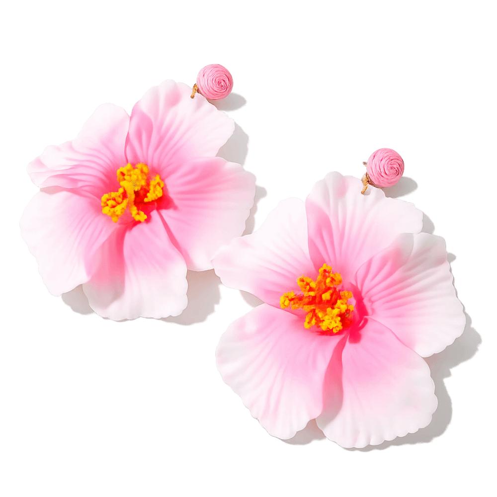 Sweet Floral Pendant Earrings Cloth Beach Drop Earrings Beautiful Fabric Flower Earrings Girls