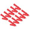 10Pcs Test   Crocodiles Clip Brass PVC Insulated Safety Multimeter Clips for 4mm Banana PlugRed