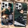 Чехол для телефона Attack On Titan Леви Аккерман для iPhone 16 15 14 13 12 11 Pro Max X XR XSMAX Матовый Ударопрочный Задний Чехол