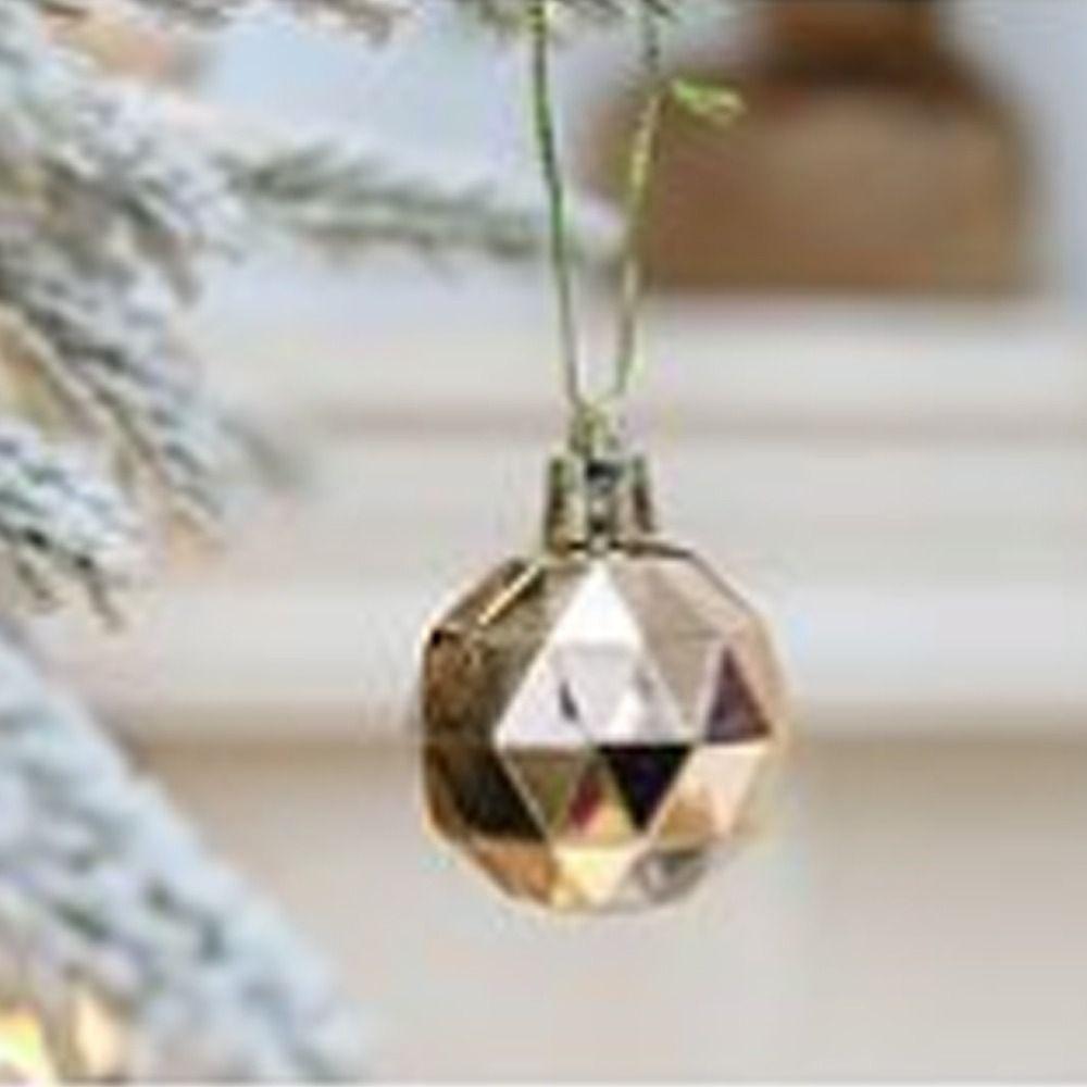 24pcs 4/6cm Christmas Tree Pendant Creative Hanging Ornament Crafts Christmas Painted Ball Holiday