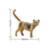 Retro Brass Little Cat Statue Creative Interesting Mini Long-Tailed Cat Tabletop Ornament Miniature Home Decor Tea Pet Crafts