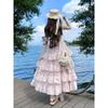 Sweet Pink Floral Dress Girl Summer Gentle Wind Princess Cake Skirt Puffy Long Skirt