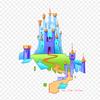 Hong Animated Hong Sleeping Beauty Castle Iron On Heat Transfer Printing Vinyl Patches Sticker for Clothes DIY Appliques Washable Patches
