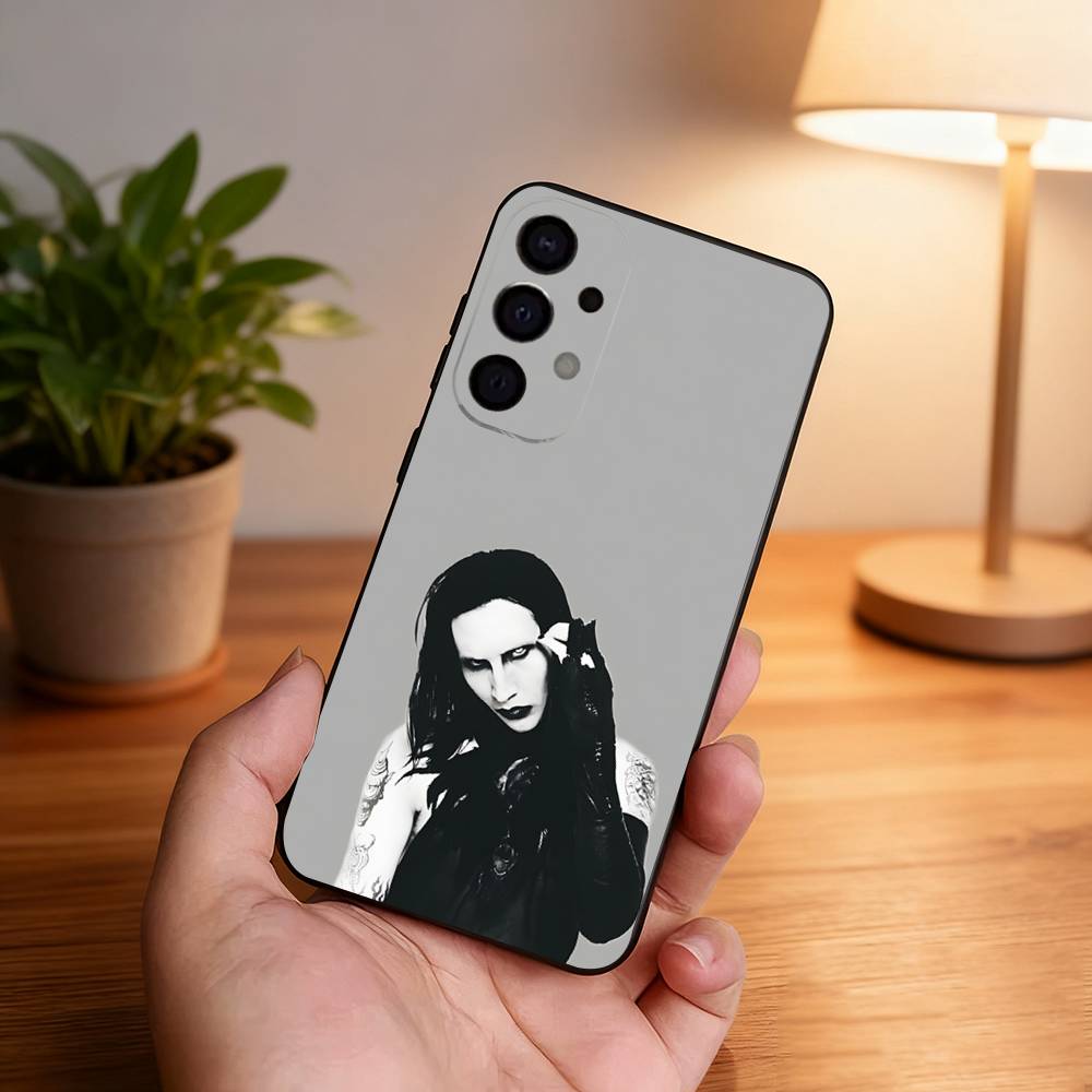 Чехол для телефона Singer M-Marilyn M-Manson Для Samsung S25,S24,S21,S22,S23,S30,Ultra,S20,Plus,Fe,Lite,5G Черный Чехол