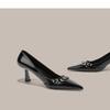 Thin heel light ripe single shoes 2025 autumn and winter new French temperament high-end beautiful pointed black high heels women