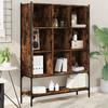 VidaXL Bookcase, Book Cabinet with 9 Compartments, Bookshelf with Storage Living Room Office, Smoked Oak Wood 3214331