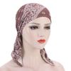 Woman Elastic Scarf Towel Hat Ladies Print Cashew Feather Cancer Chemotherapy Hat Bag Head Cap