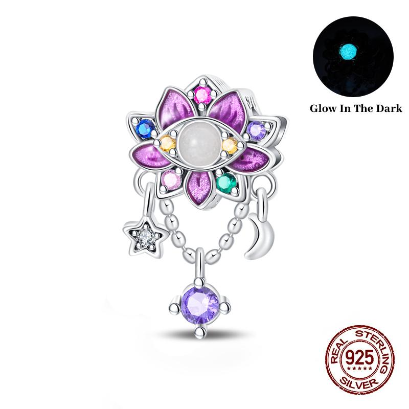 Fashion Copper Feather Colorful Luminous Dreamcatcher Charms Bead Fit Original Bracelets Exquisite Diy Jewelry Gift