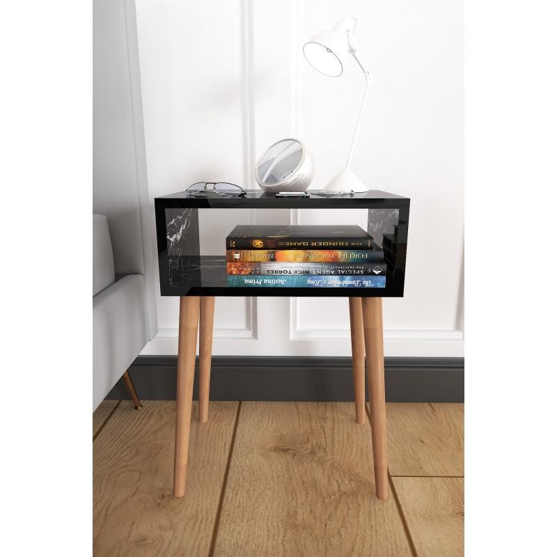 Прикроватная тумбочка без ящика с деревянными ножками для спальни прикроватная тумбочка – Sonomo