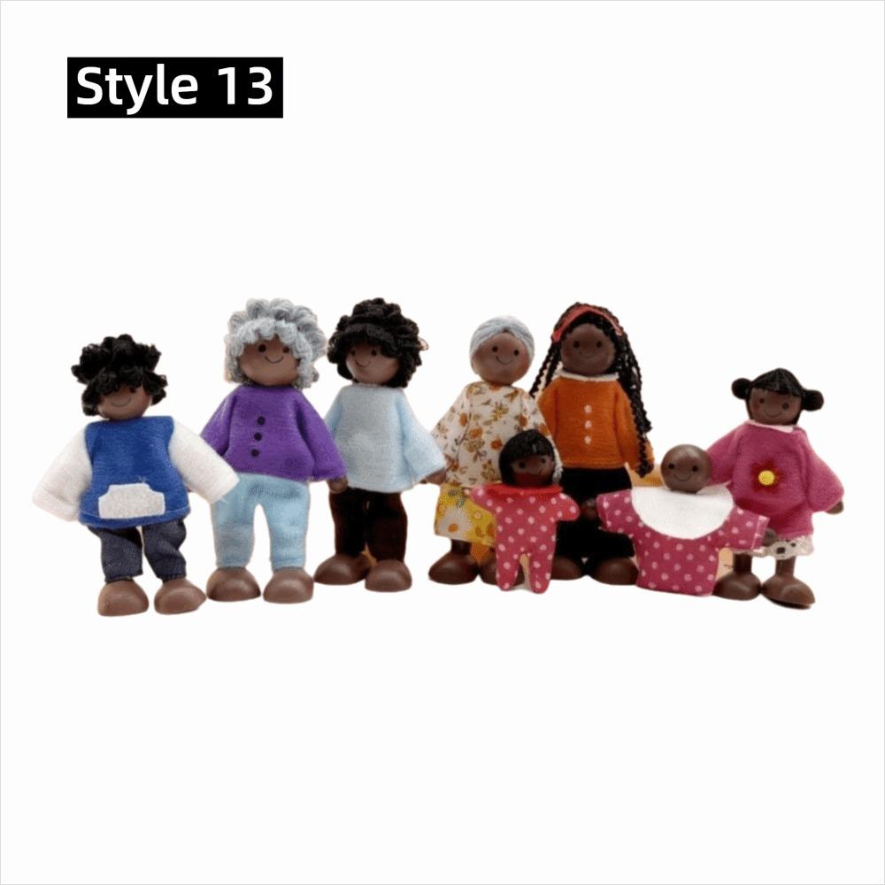 Non-Toxic Mini People Figures High-Quality Wood Dollhouse Family Set Imagination Toys