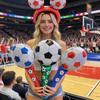 Headwear Soccer Foil Balloons Inflatable Soccer Shape Hand Stick Balloon Colorful Soccer Party Balloons Sports Theme Decoration