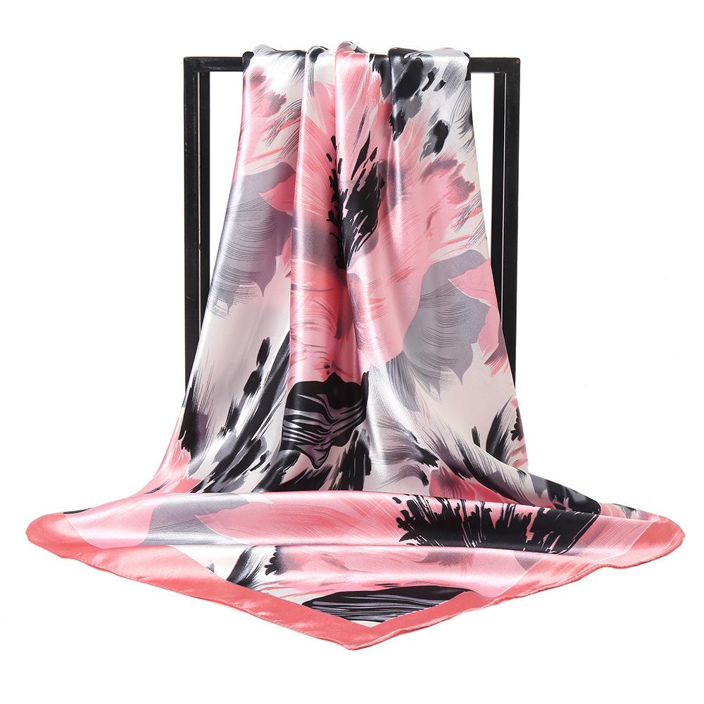 Spring and Autumn Women's Cashew Print Square Scarf Fashion Commuting Versatile Headscarf Stained Rose Square Scarf