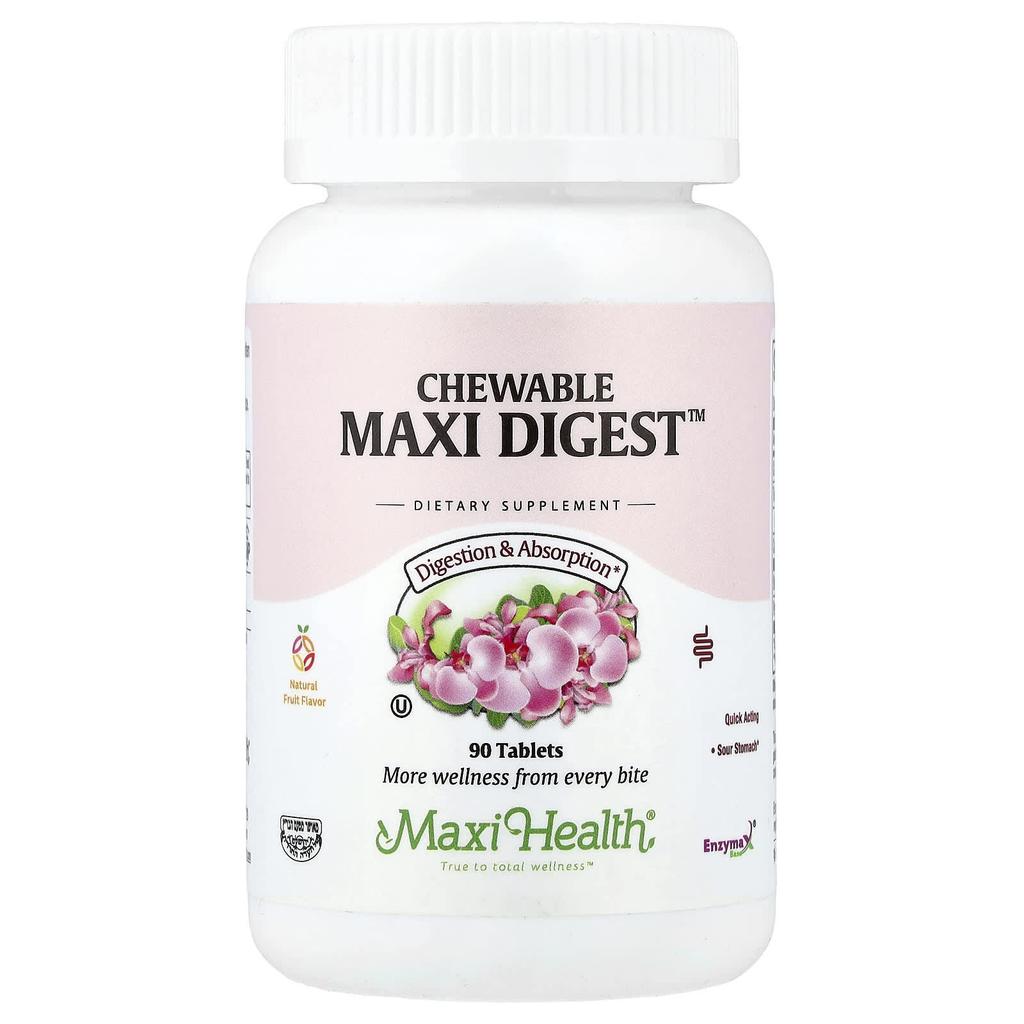 Maxi Health Chewable Maxi Digest™, Natural Fruit Flavors, 90 Tablets